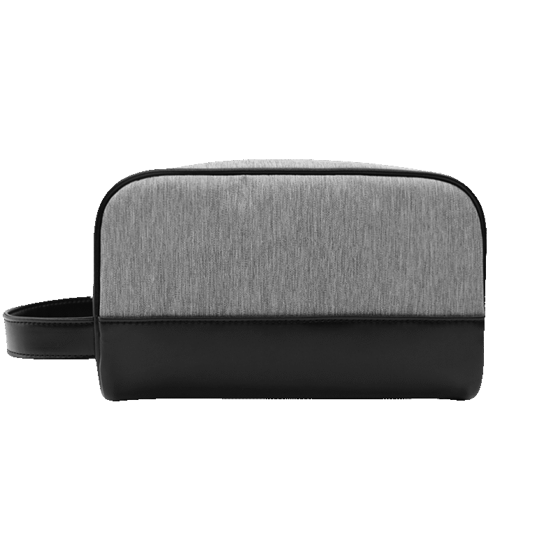mens toiletry bag travel dopp kit shaving bag Two Tone Grey and Black Travel Wash Bag with Handle