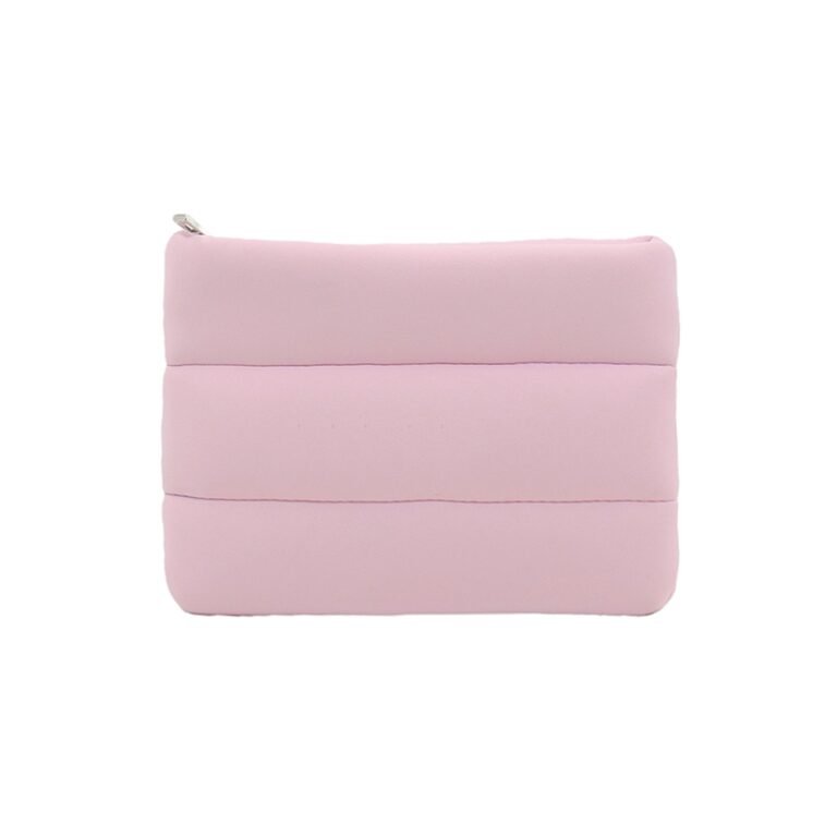 neoprene makeup bag travel cosmetic pouch toiletry organizer Soft Pink Padded Neoprene Cosmetic Bag