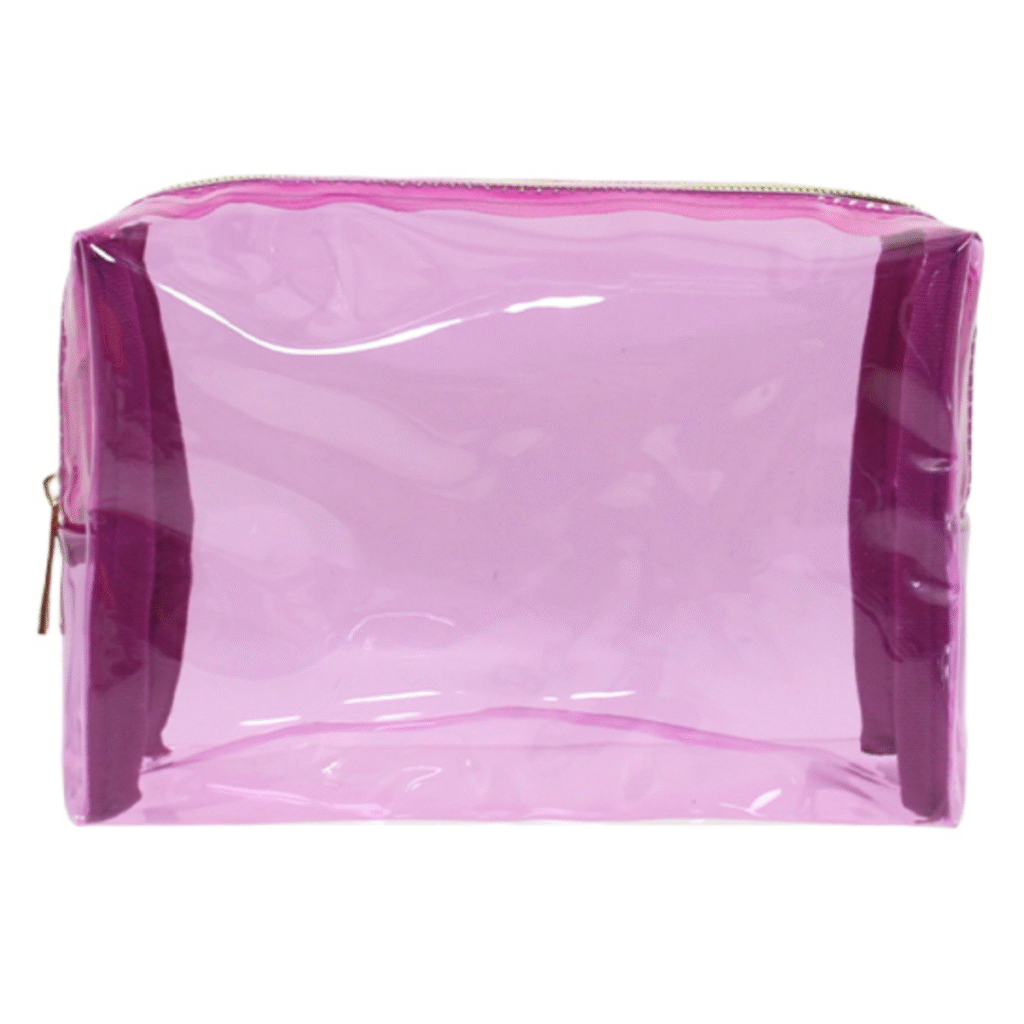clear makeup bag pvc cosmetic pouch travel toiletry bag Pink Transparent PVC Makeup Bag