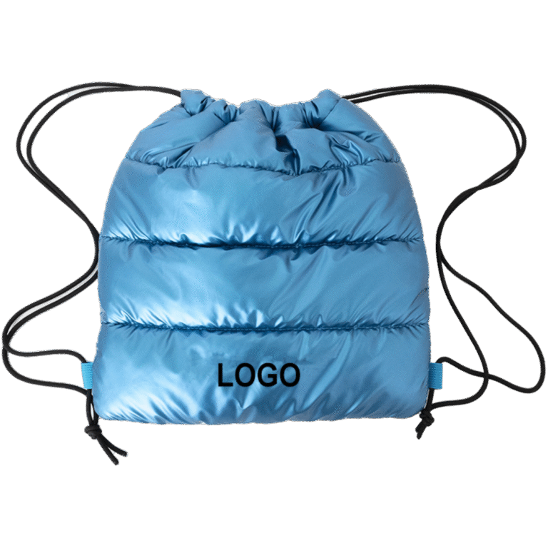 drawstring bag puffer backpack gym sack Custom Padded Puffer Drawstring Backpack with Logo