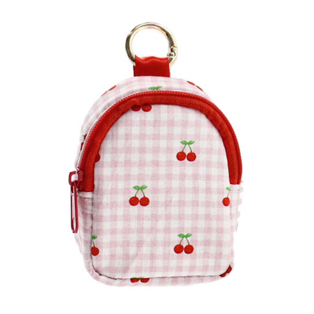 mini coin purse keychain pouch cherry bag Cute Cherry Gingham Mini Backpack Pouch