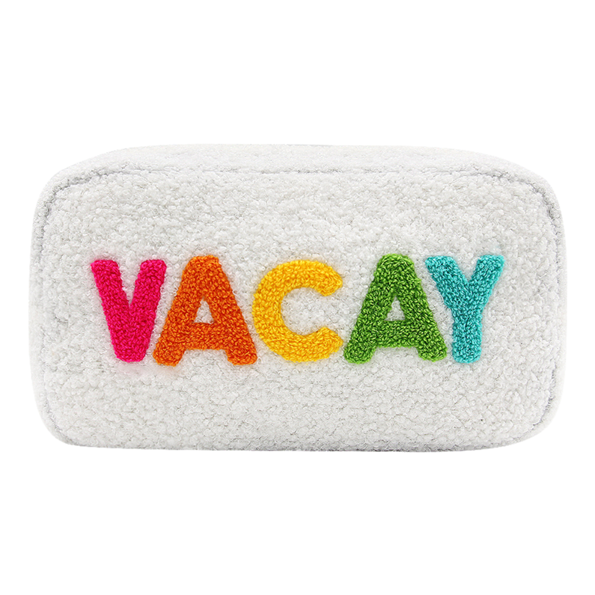 vacation makeup bag terry cosmetic bag travel makeup pouch Rainbow Letter Travel Cosmetic Bag