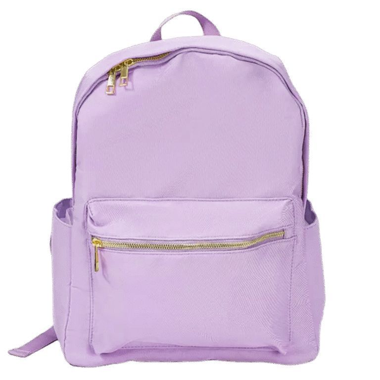 leather backpack womens backpack school backpack Lavender PU Leather Backpack with Front Pocket