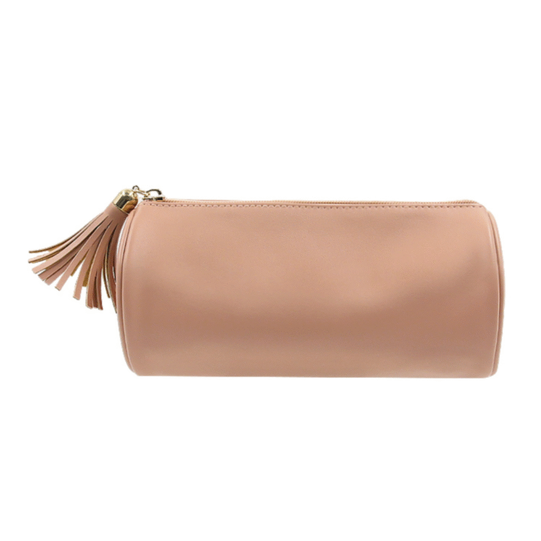 makeup brush bag pencil case cosmetic pouch Nude Cylindrical Tassel Makeup Bag