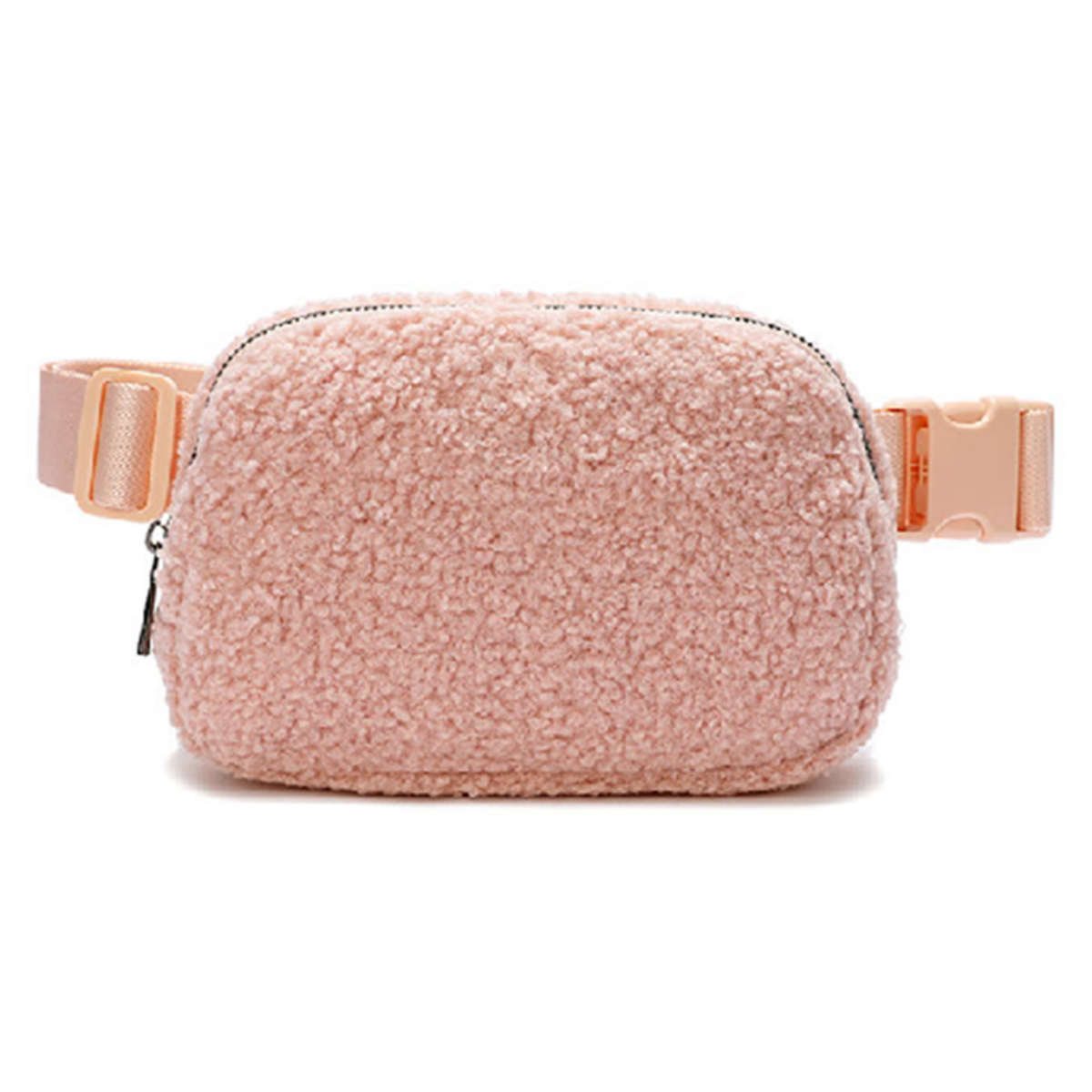 fanny pack waist bag belt bag Cozy Pink Teddy Fleece Waist Bag for Women