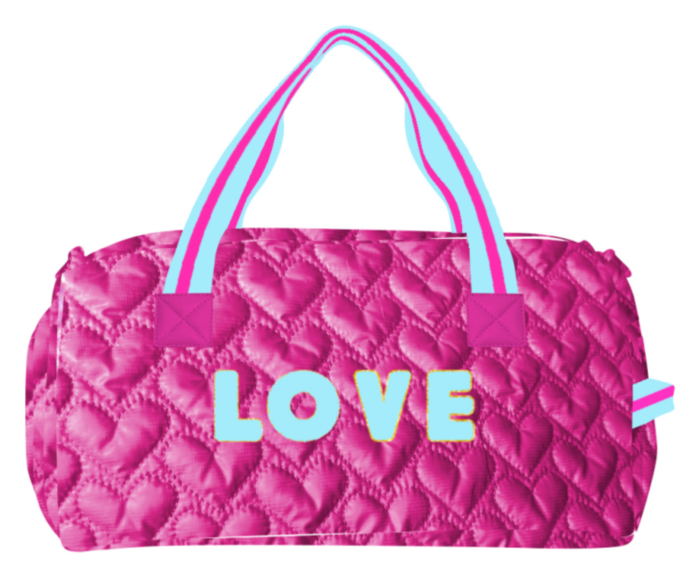 duffel bag travel bag weekender bag LOVE Heart Quilted Duffel Bag for Girls and Teens