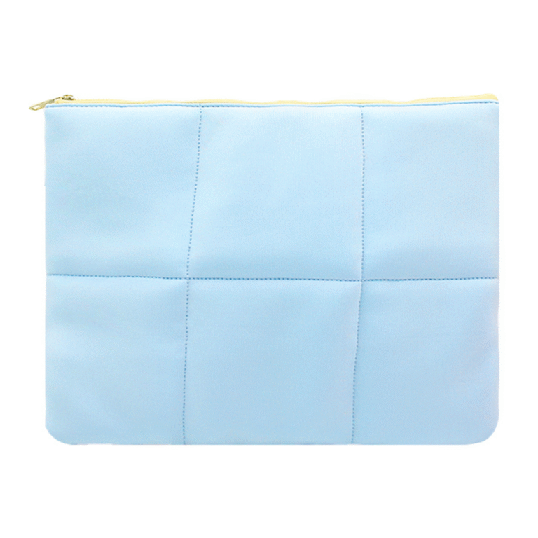 puffer laptop sleeve quilted tablet case iPad pouch Q&N Light Blue Puffer Laptop Sleeve for 13 Inch Tablet and MacBook