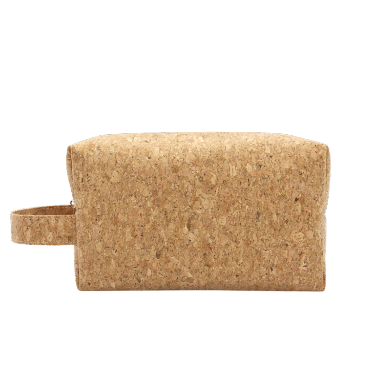 toiletry bag dopp kit travel organizer Natural Cork Leather Toiletry Bag with Side Handle