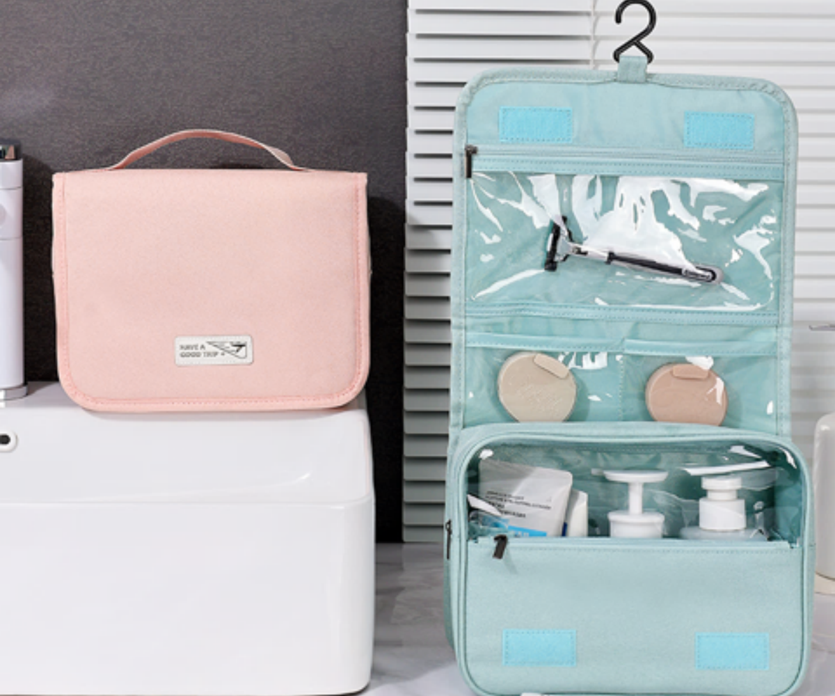 hanging toiletry bag travel makeup bag foldable wash bag Q&N Portable Hanging Toiletry Organizer for Bathroom and Travel