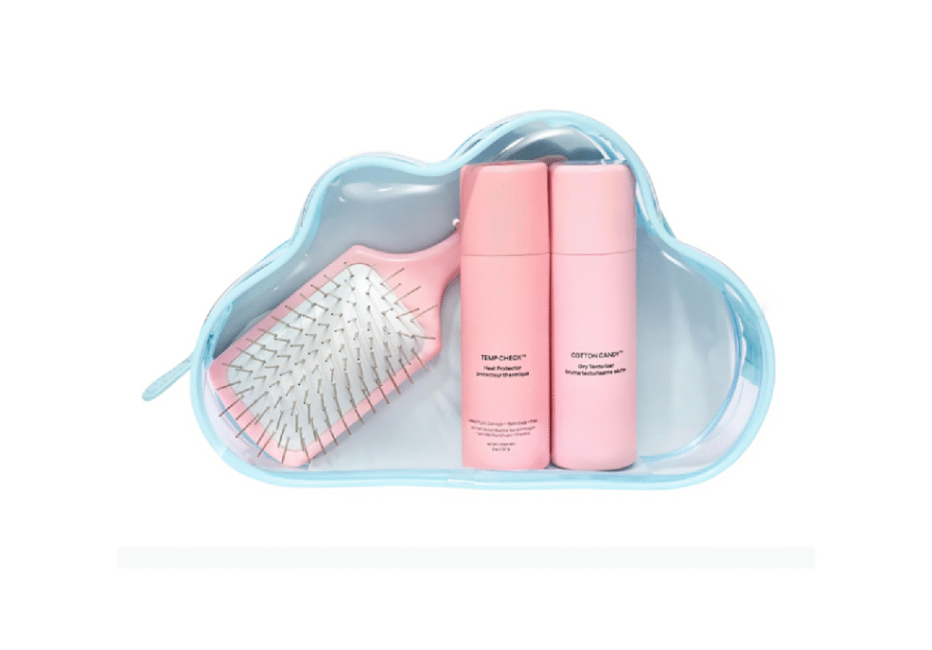 makeup bag cosmetic bag toiletry bag Clear cloud shape TPU cosmetic pouch pastel blue trim zip organizer