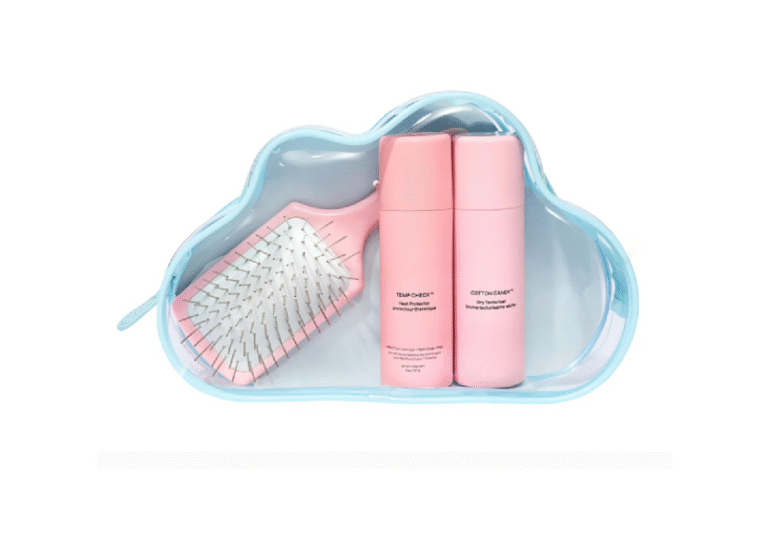 makeup bag cosmetic bag toiletry bag Clear cloud shape TPU cosmetic pouch pastel blue trim zip organizer