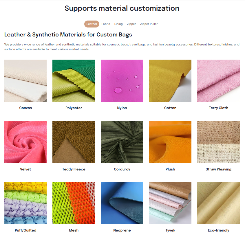 Which Fabric, Lining, Zipper & Puller Should You Choose for Custom Bags?