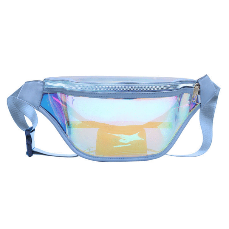 holographic fanny pack clear belt bag festival waist bag Q&N Holographic Waist Pack for Concerts Travel and Events