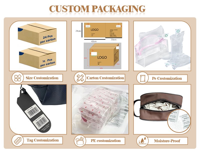 Custom packaging support for cosmetic bag projects