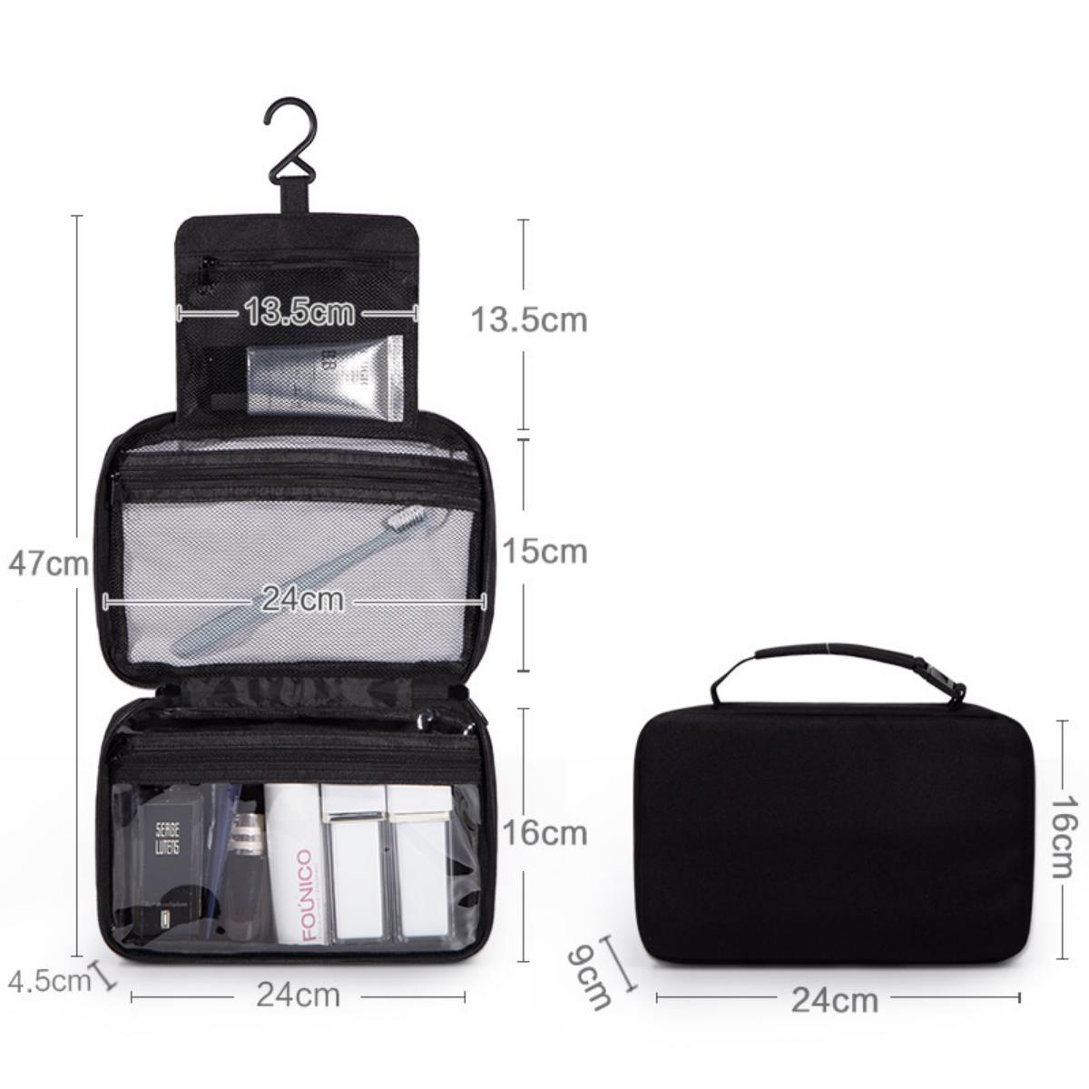 Hanging Toiletry Bag Travel Toiletry Bag Toiletry Organizer Black Hanging Toiletry Bag With Hook Multiple Compartments