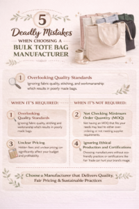 5 Deadly Mistakes When Choosing a Bulk Tote Bag Manufacturer