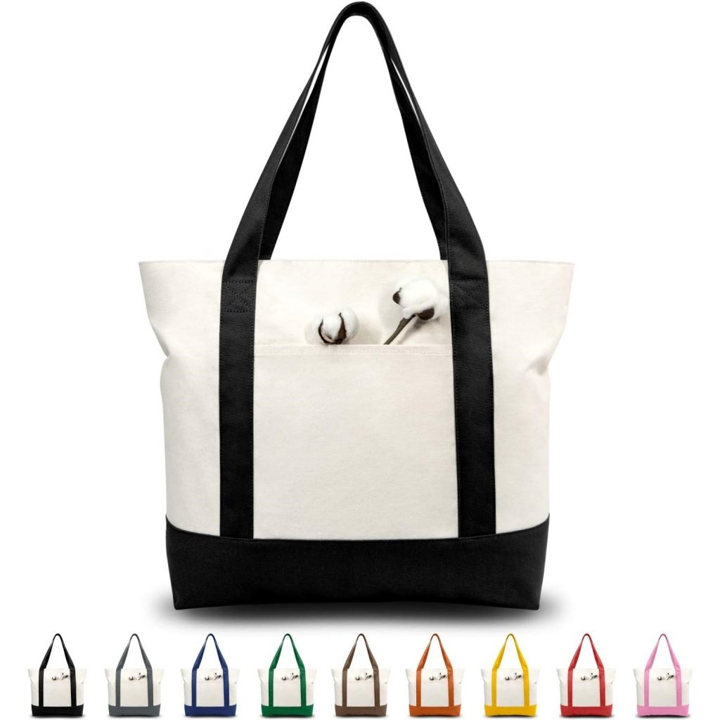 Canvas Contrast Tote Bag