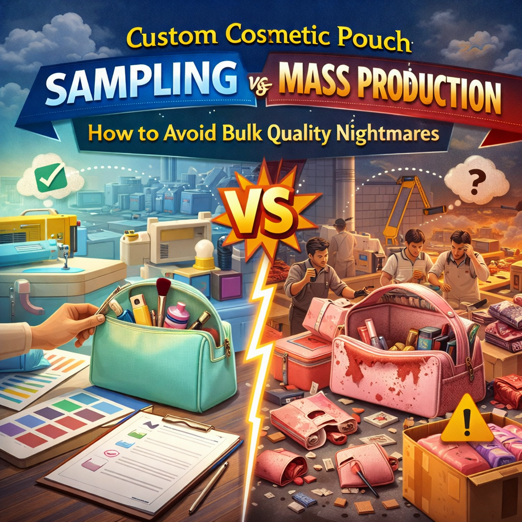 Custom Cosmetic Pouch Sampling vs Mass Production: How to Avoid Bulk Quality Nightmares