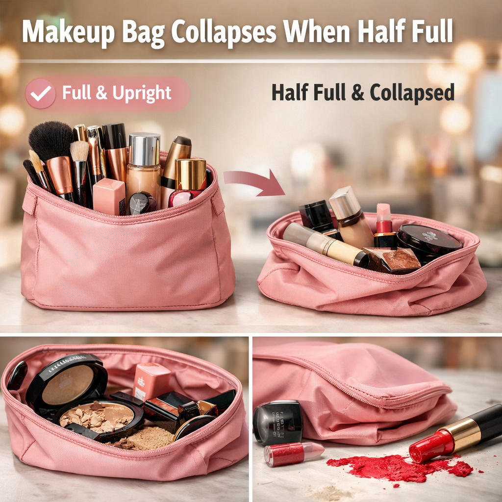 Makeup Bag Collapses When Half Full?
