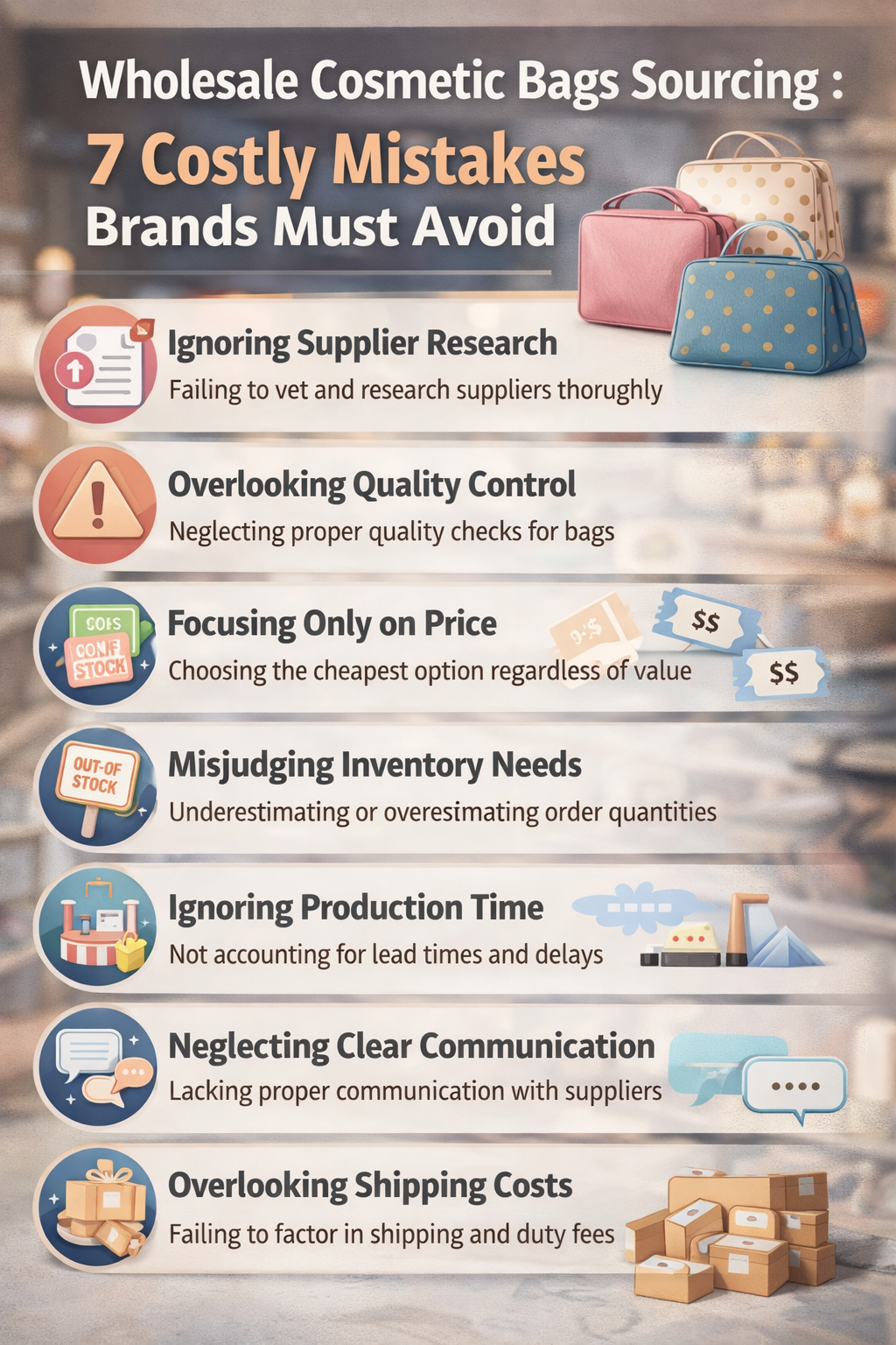 Wholesale Cosmetic Bags Sourcing : 7 Costly Mistakes Brands Must Avoid