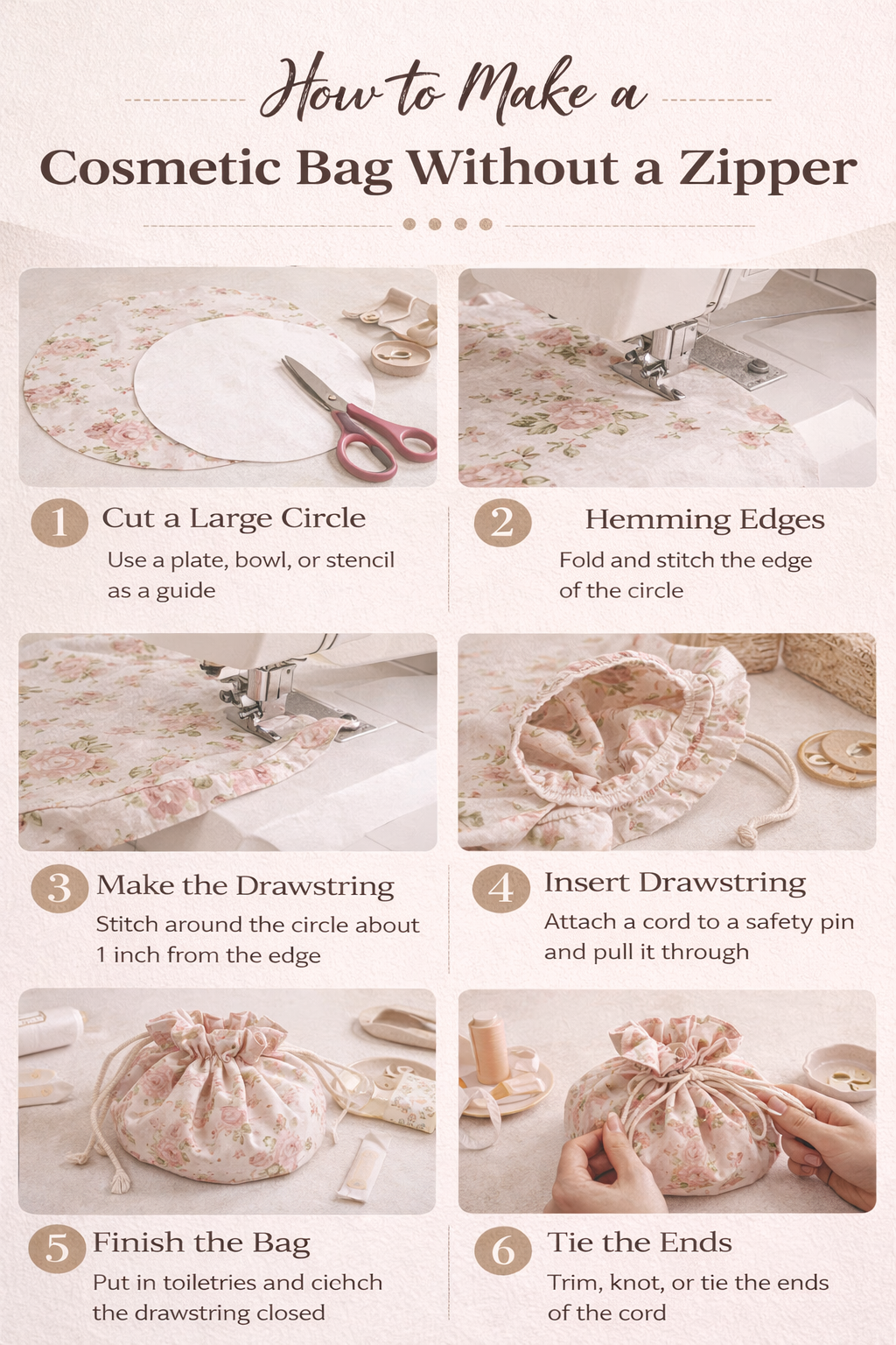 How to Make a Cosmetic Bag Without a Zipper