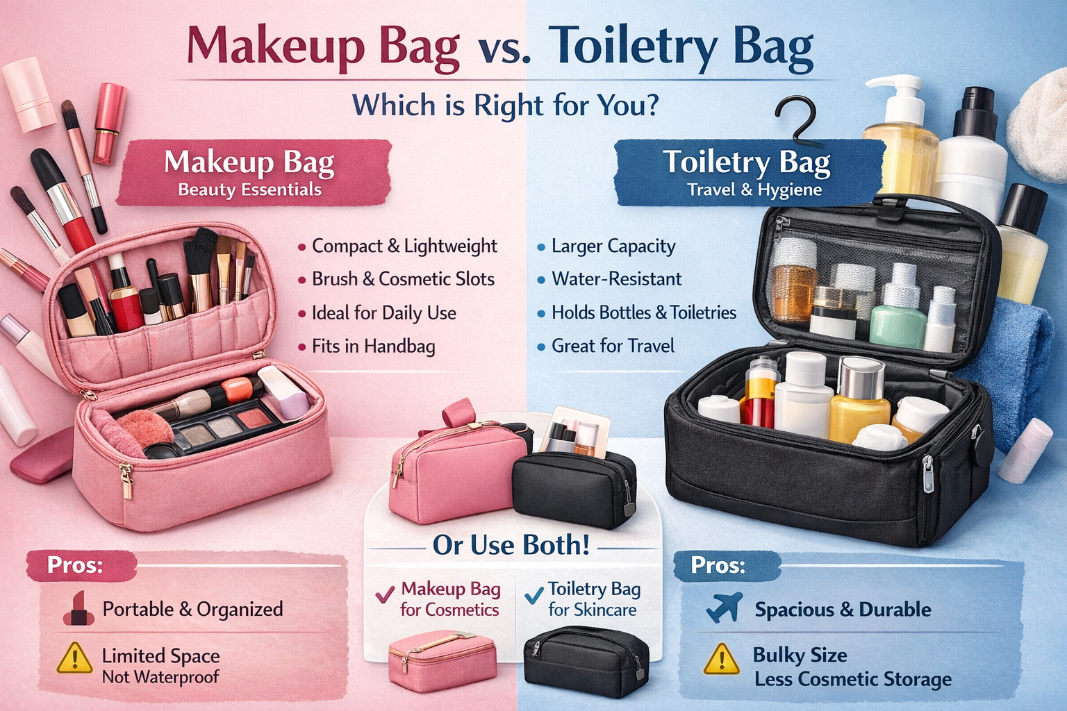 Makeup Bag vs. Toiletry Bag: Which Is Right for You?