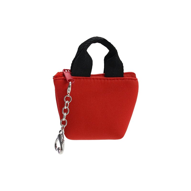 Mini Handle Accessory Pouch / Small Zipper Coin Bag with Chain Hook