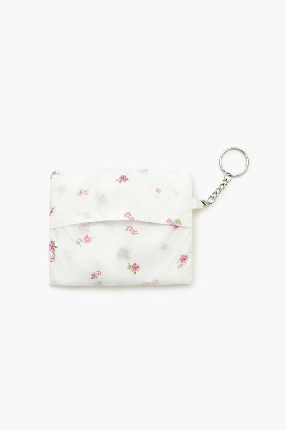 Floral Foldable Shopping Bag Pouch / Compact Reusable Tote Bag Holder with Keychain