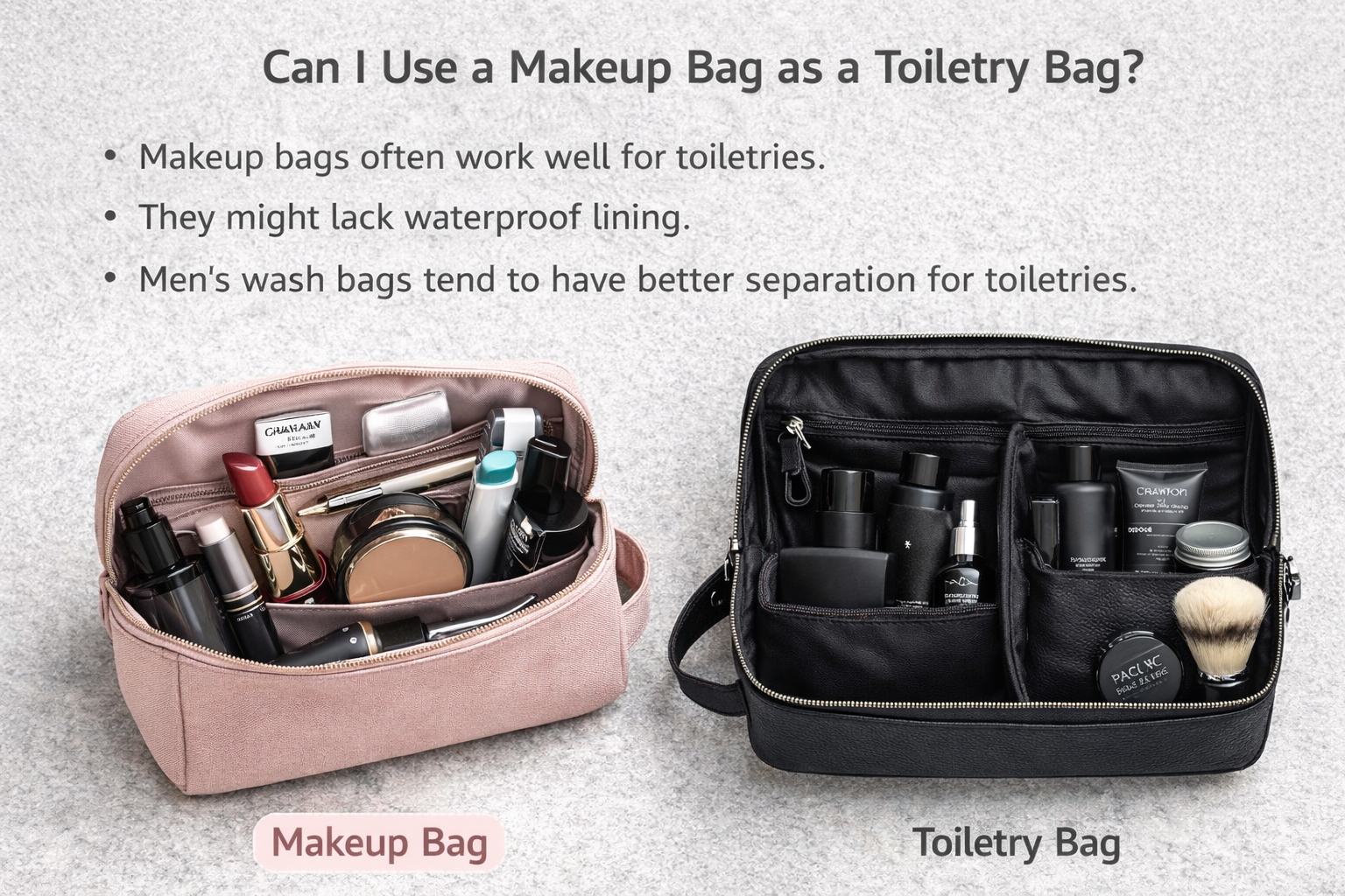 Can I Use a Makeup Bag as a Toiletry Bag?
