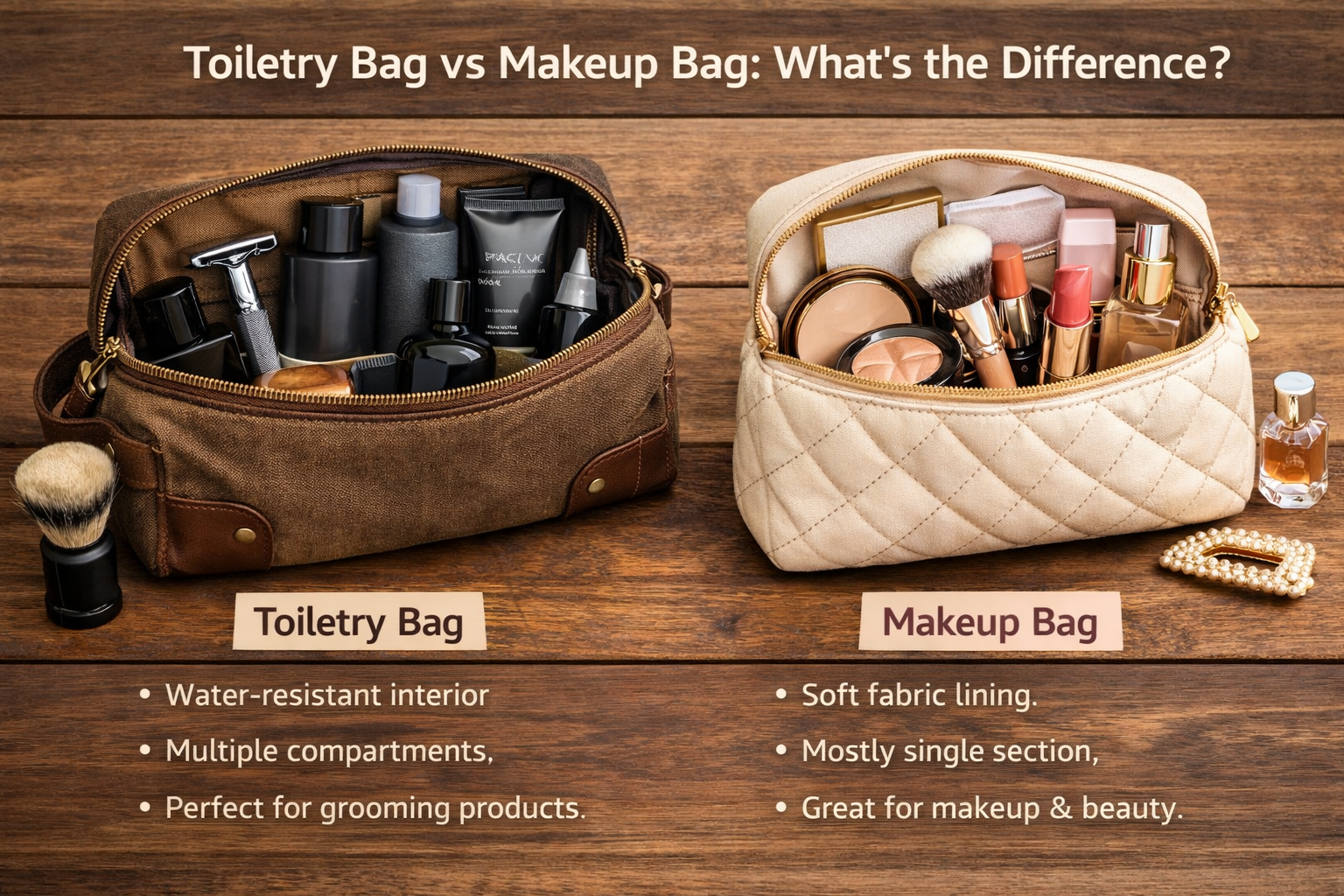 Toiletry Bag vs Makeup Bag: What’s the Difference?