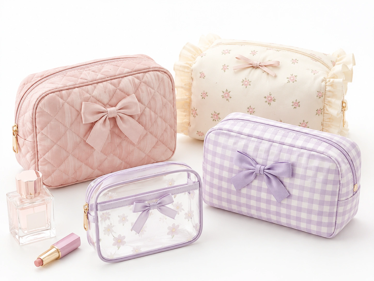 Cute Makeup Bag Trends 2026: Bows, Ruffles, Gingham and Pastel Colors