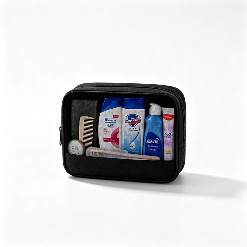 custom black mesh cosmetic bag travel toiletry pouch