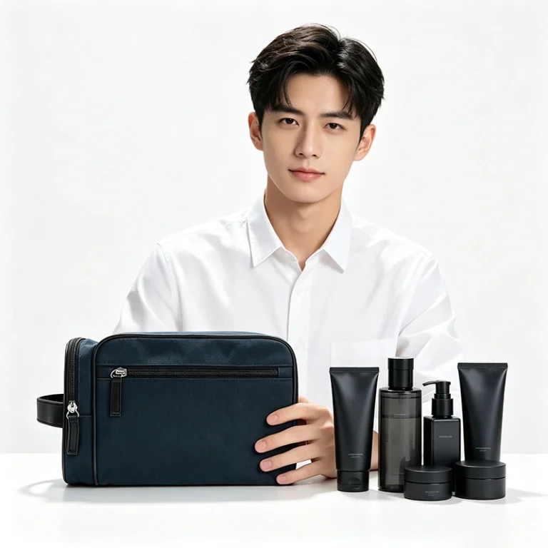 Custom Navy Blue Toiletry Bag (2)