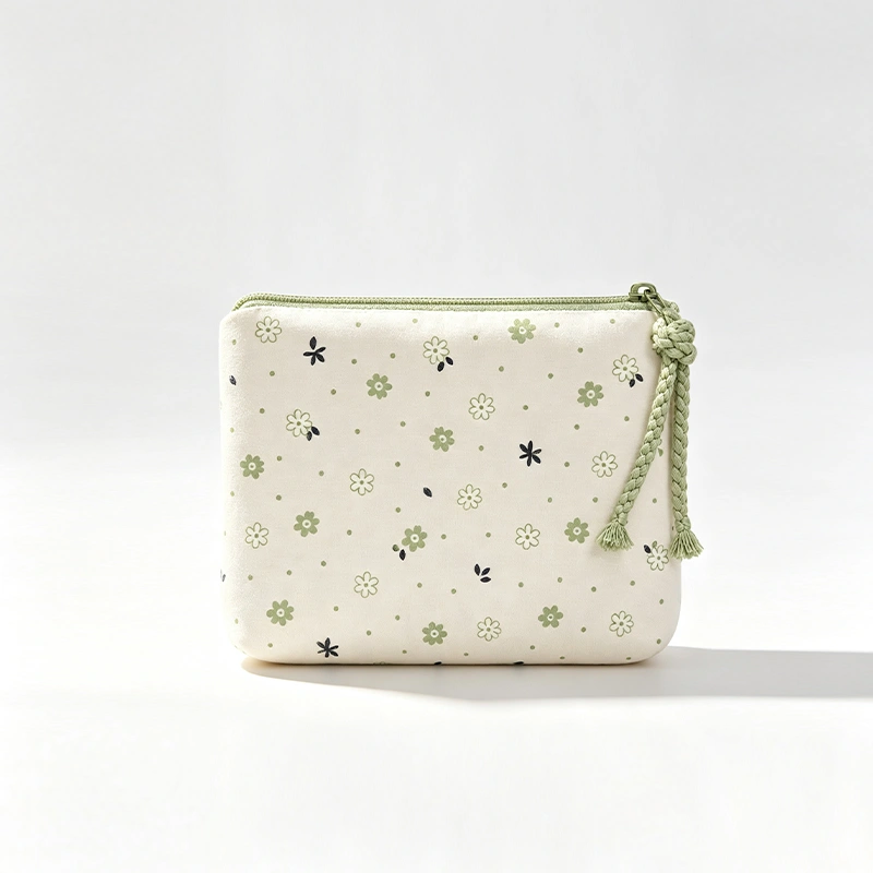Custom Floral Canvas Cosmetic Bag