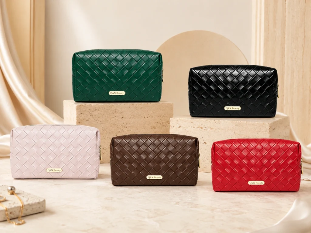 Custom Woven PU Leather Cosmetic Bag