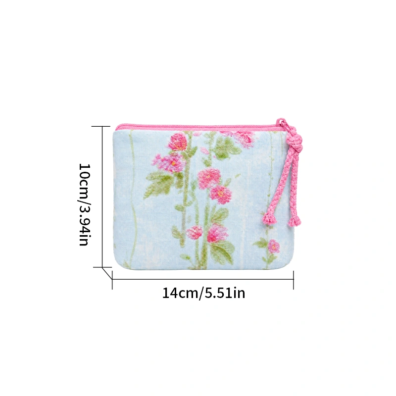 Floral Canvas Cosmetic Bag
