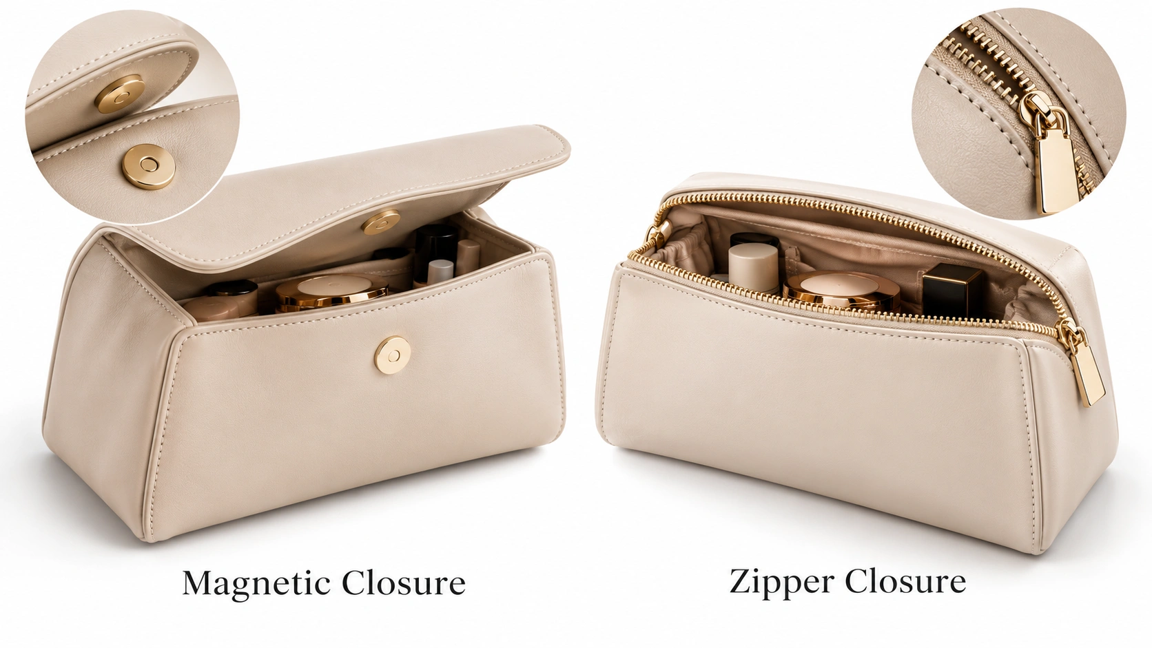 Magnetic Closures vs. Zippers: Which is Better for Premium Makeup Bags in B2B Sourcing?