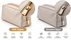 YKK vs. Standard Zippers: Are Premium Zippers Worth the Cost for B2B Wholesale Makeup Bags?